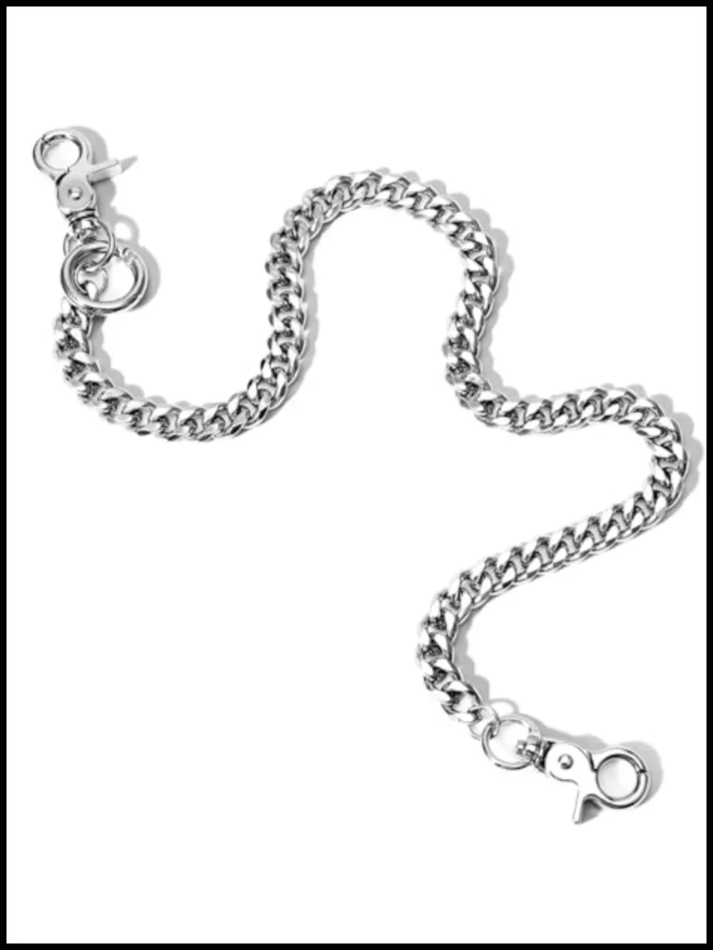 19.7in Stainless Steel Wallet Chain for Men with Lobster Clasp